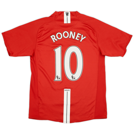 2007-09 Manchester United Home Shirt Rooney #10 - 9/10 - (S)