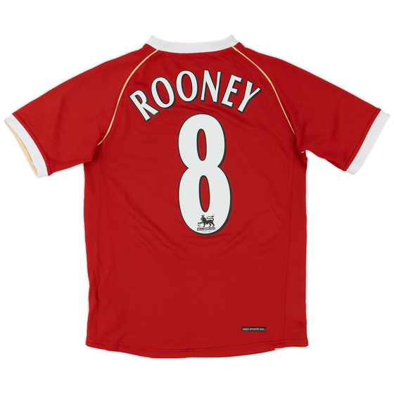 2006-07 Manchester United Home Shirt Rooney #8 - 9/10 - (M.Boys)