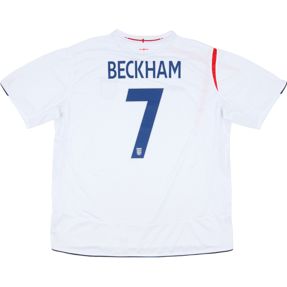 2005-07 England Home Shirt Beckham #7 - 8/10 - (3XL)
