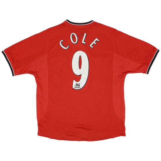 2000-02 Manchester United Home Shirt Cole #9 - 5/10 - (XL. Boys)