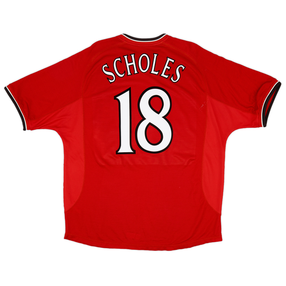 2000-02 Manchester United Home Shirt Scholes #18 - 5/10 - (XXL)