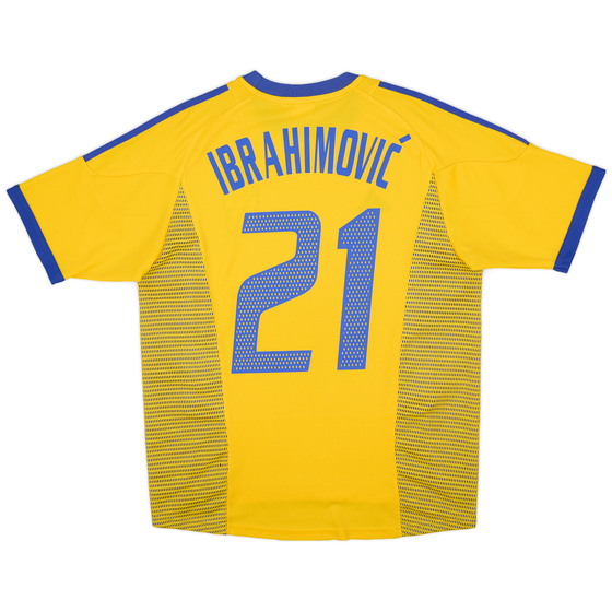 2002-03 Sweden Home Shirt Ibrahimović #21 - 9/10 - (M)