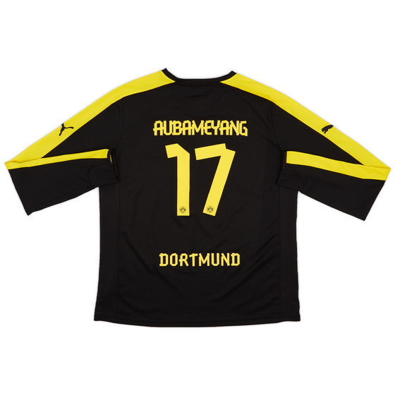 2013-14 Borussia Dortmund Away L/S Shirt Aubameyang #17 - 8/10 - (XXL.Boys)