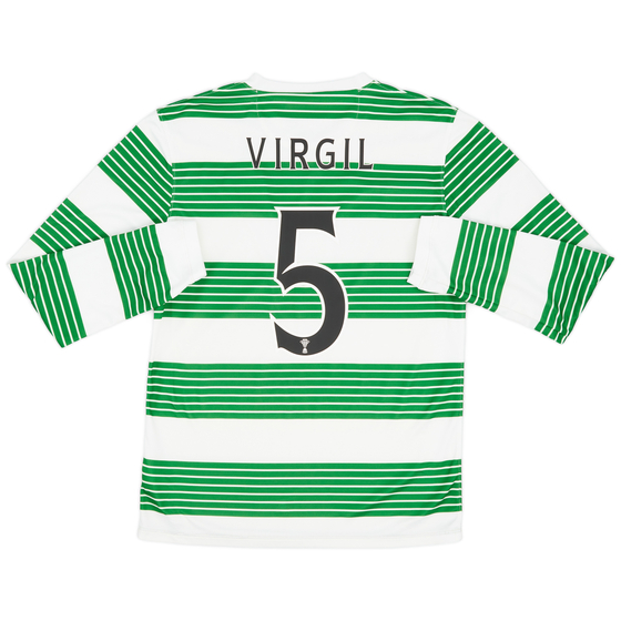 2013-15 Celtic Home L/S Shirt Virgil #5 - 9/10 - (S)