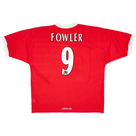 1998-00 Liverpool Home Shirt Fowler #9 - 8/10 - (XL)