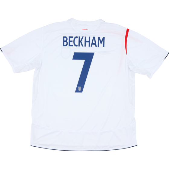 2005-07 England Home Shirt Beckham #7 - 9/10 - (3XL)