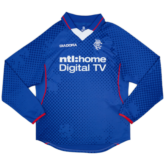 2002-03 Rangers Home L/S Shirt - 9/10 - (S)