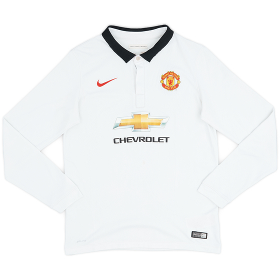 2014-15 Manchester United Away L/S Shirt - 7/10 - (XL.Boys)