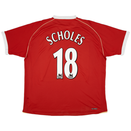 2006-07 Manchester United Home Shirt Scholes #18 - 7/10 - (XXL)