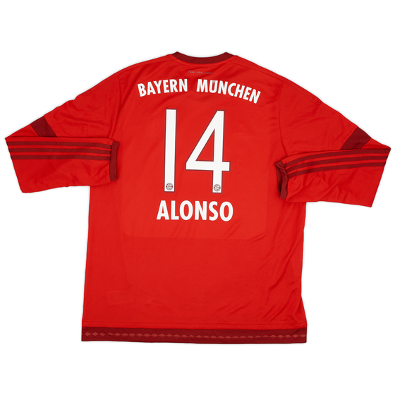 2015-16 Bayern Munich Home L/S Shirt Alonso #14 - 9/10 - (XL)