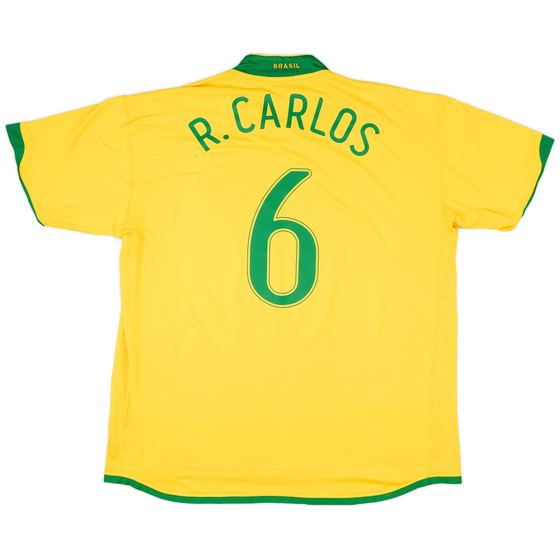 2006-08 Brazil Home Shirt R.Carlos #6 - 8/10 - (3XL)