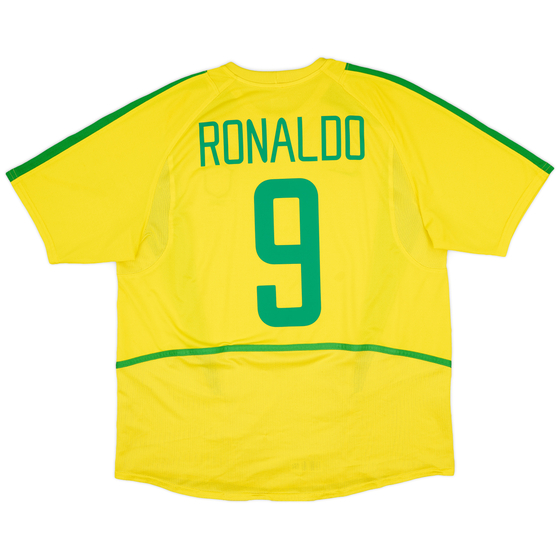 2002-04 Brazil Home Shirt Ronaldo #9 - 5/10 - (XL)