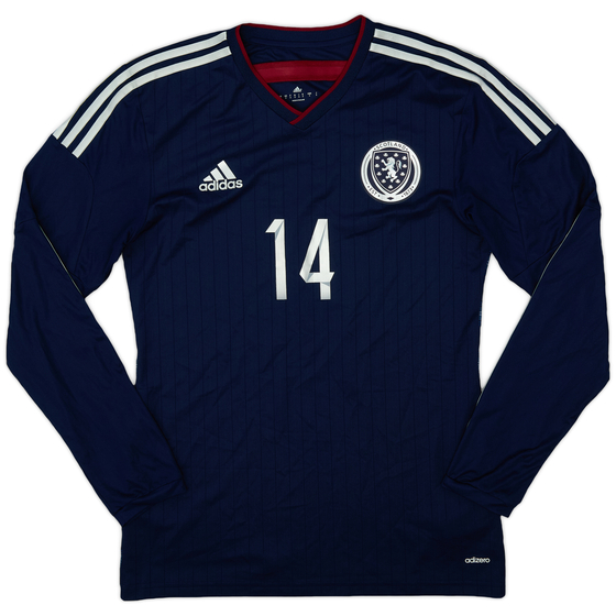 2014-15 Scotland Player Issue Home L/S Shirt #14 - 10/10 - (M)