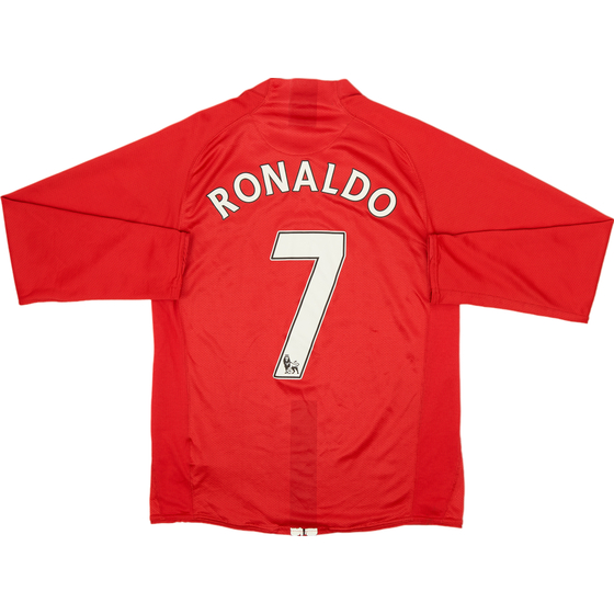 2007-09 Manchester United Home L/S Shirt Ronaldo #7 - 5/10 - (S)