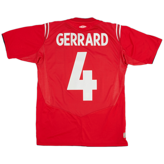 2004-06 England Away Shirt Gerrard #4 - 6/10 - (S)