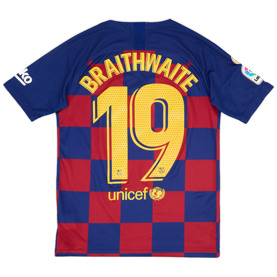 2019-20 Barcelona Home Shirt Braithwaite #19 - 9/10 - (XL.Boys)