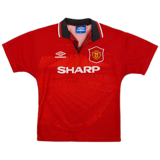 1994-96 Manchester United Home Shirt - 9/10 - (L.Boys)