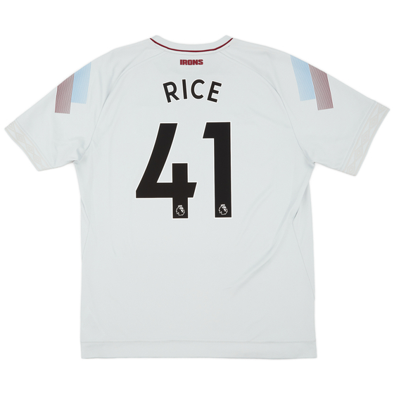 2018-19 West Ham Third Shirt Rice #41 - 9/10 - (XL)