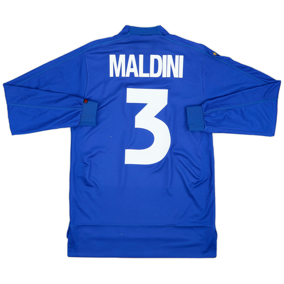 1998-99 Italy Home L/S Shirt Maldini #3 - 9/10 - (S)