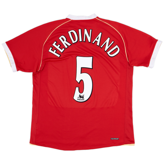 2006-07 Manchester United Home Shirt Ferdinand #5 - 7/10 - (L)