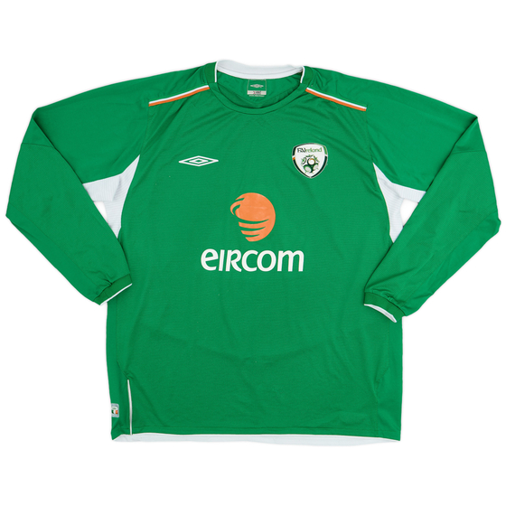 2004-06 Ireland Home L/S Shirt - 8/10 - (XL)