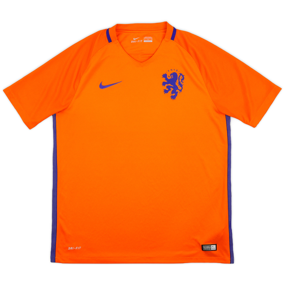 2016 Netherlands Home Shirt - 9/10 - (L)