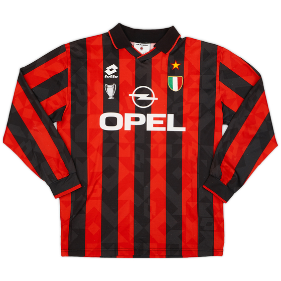 1994-95 AC Milan Home L/S Shirt - 8/10 - (L)