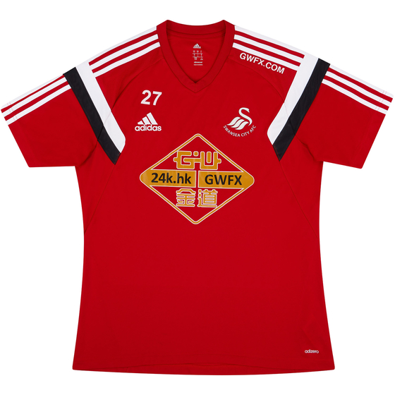 2014-15 Swansea Player Issue adidas Training Shirt - 8/10 - (L)