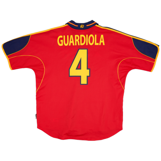 1999-02 Spain Home Shirt Guardiola #4 - 9/10 - (XL)