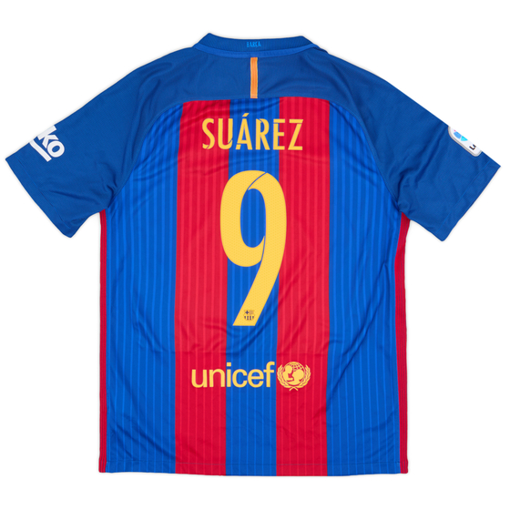2016-17 Barcelona Home Shirt Suarez #9 - 9/10 - (M)