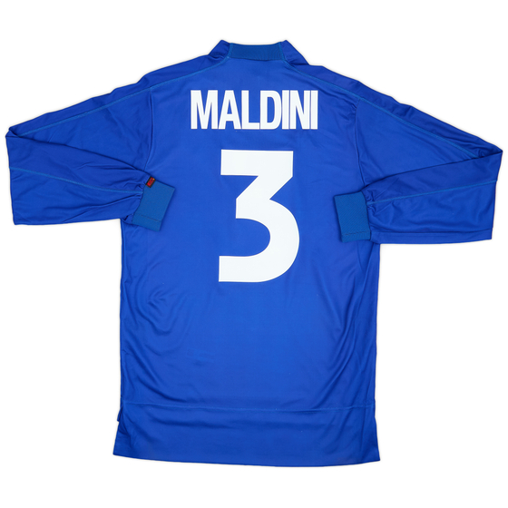 1998-99 Italy Home L/S Shirt Maldini #3 - 8/10 - (S)