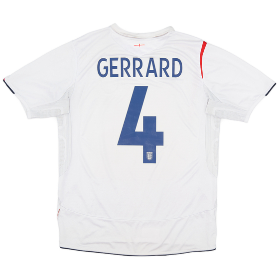 2005-07 England Home Shirt Gerrard #4 - 6/10 - (L)