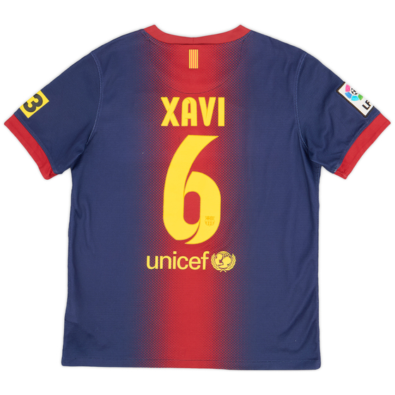 2012-13 Barcelona Home Shirt Xavi #6 - 9/10 - (L.Boys)