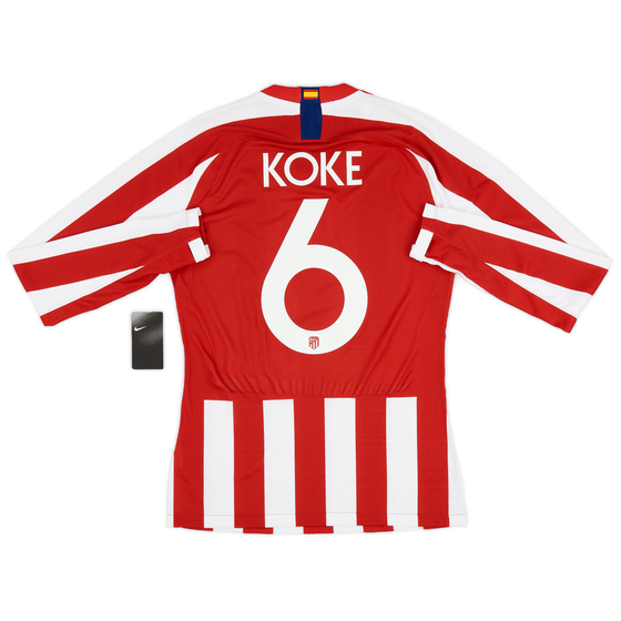2019-20 Atletico Madrid Player Issue Vaporknit Domestic Home L/S Shirt Koke #6 (S)