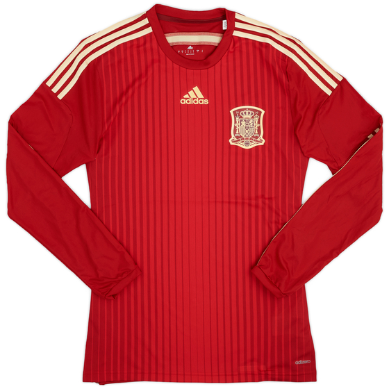 2013-15 Spain Player Issue Home L/S Shirt - 9/10 - (M)