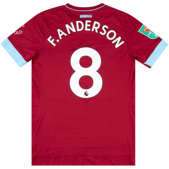 2018-19 West Ham United Match Issue Carabao Cup Home Shirt F. Anderson #8