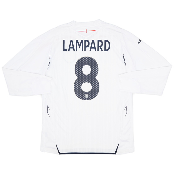 2007-09 England Home L/S Shirt Lampard #8 - 9/10 - (L)