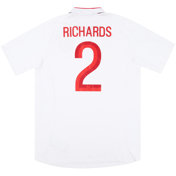 2012 England Match Issue Home Shirt Richards #2 (v Holland)