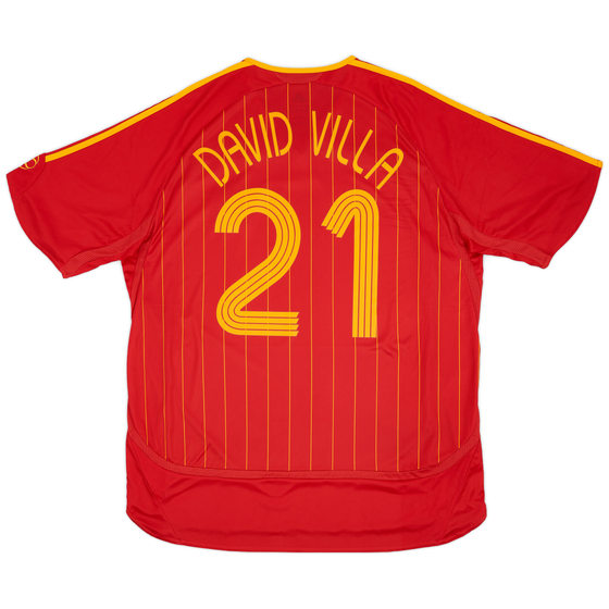 2006-08 Spain Home Shirt David Villa #21 - 9/10 - (XL)