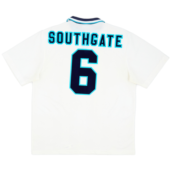 1995-97 England Home Shirt Southgate #6 - 8/10 - (XL)