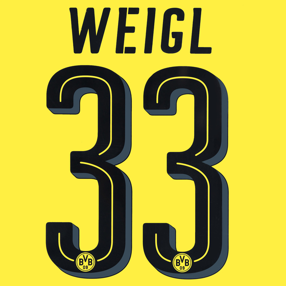 2016-18 Borussia Dortmund Home Weigl #33 Name Set