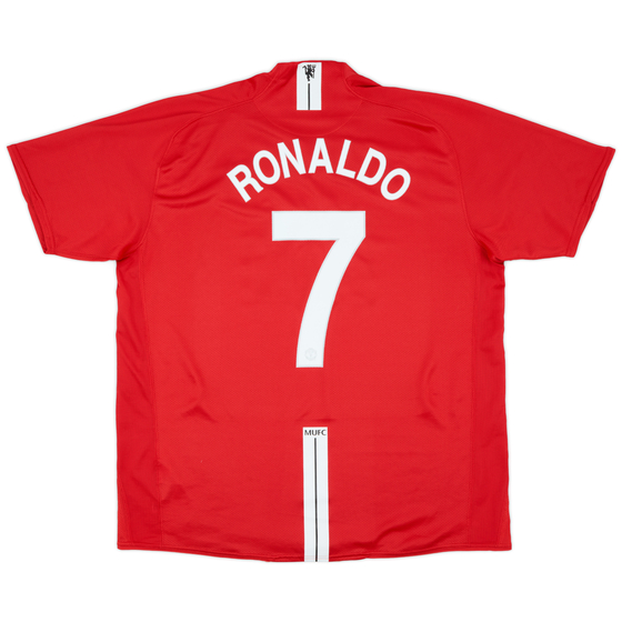 2007-09 Manchester United Home Shirt Ronaldo #7 - 9/10 - (XXL)