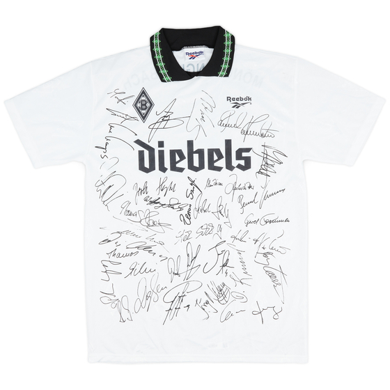 1995-96 Borussia Monchengladbach Squad 'Signed' Home Shirt - 9/10 - (L)