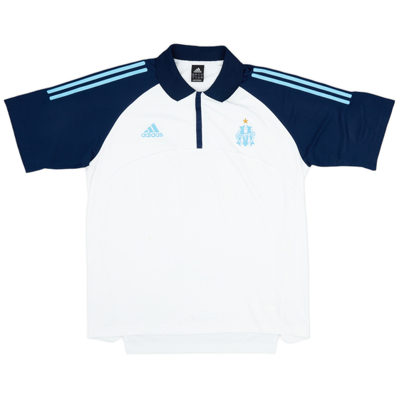 2002-03 Olympique Marseille adidas 1/4 Zip Polo Shirt - 8/10 - (XL)