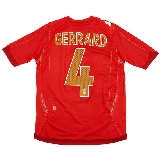 2006-08 England Away Shirt Gerrard #4 - 7/10 - (L.Boys)