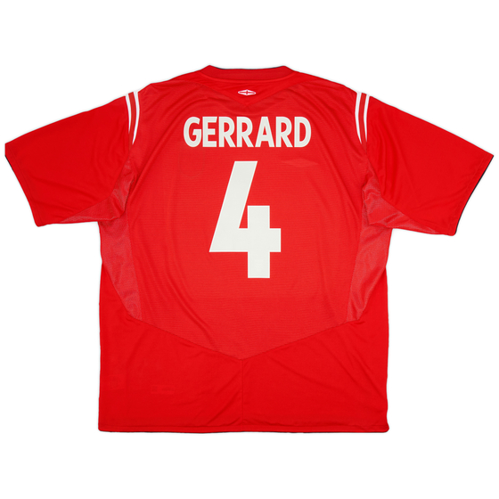 2004-06 England Away Shirt Gerrard #4 - 9/10 - (3XL)
