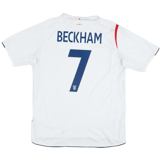 2005-07 England Home Shirt Beckham #7 - 5/10 - (XL)