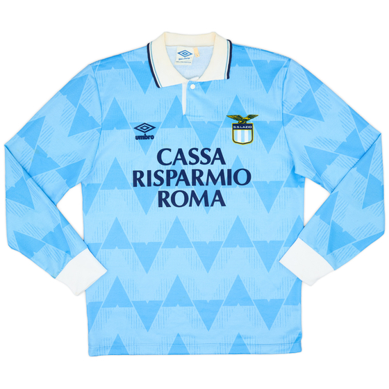 1989-91 Lazio Basic Home L/S Shirt - 8/10 - (L)