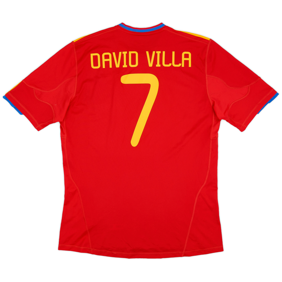 2009-10 Spain Home Shirt David Villa #7 - 7/10 - (XL)