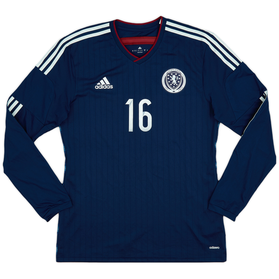 2014-15 Scotland Player Issue Home L/S Shirt #16 - 9/10 - (L)
